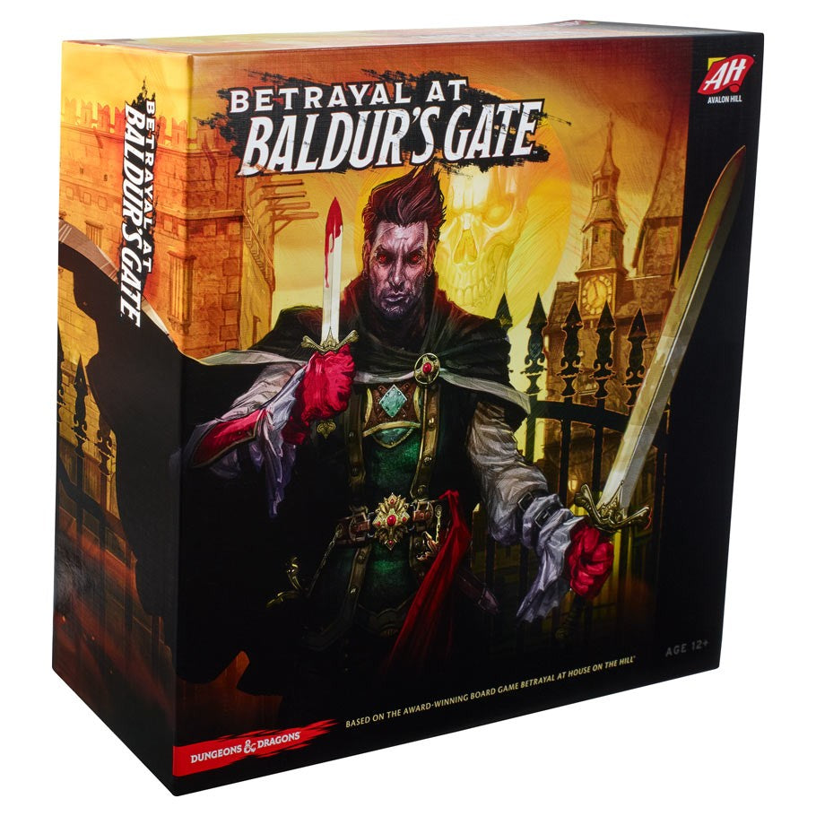 Betrayal at Baldur's Gate - Betrayal at Baldur's Gate board game with fantasy character and castle artwork on the box.