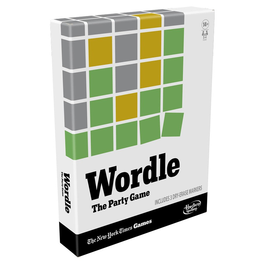 Wordle - Wordle party game box featuring a grid of green, yellow, and gray letter tiles on a white background.