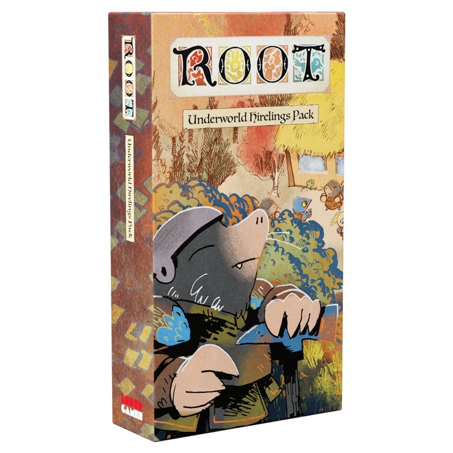 Root: Underworld Hirelings Pack - Root Underworld Hirelings Pack expansion box with illustrated anthropomorphic characters on a forest background.