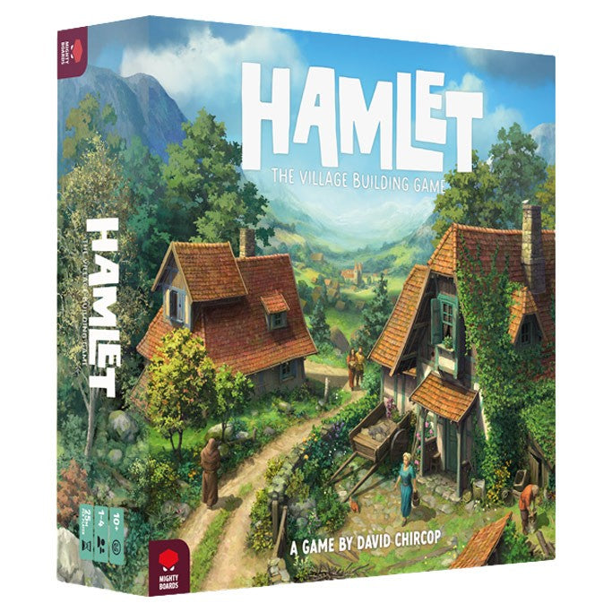 Hamlet: The Village Building Game - Hamlet board game box featuring village houses and countryside landscape illustration.