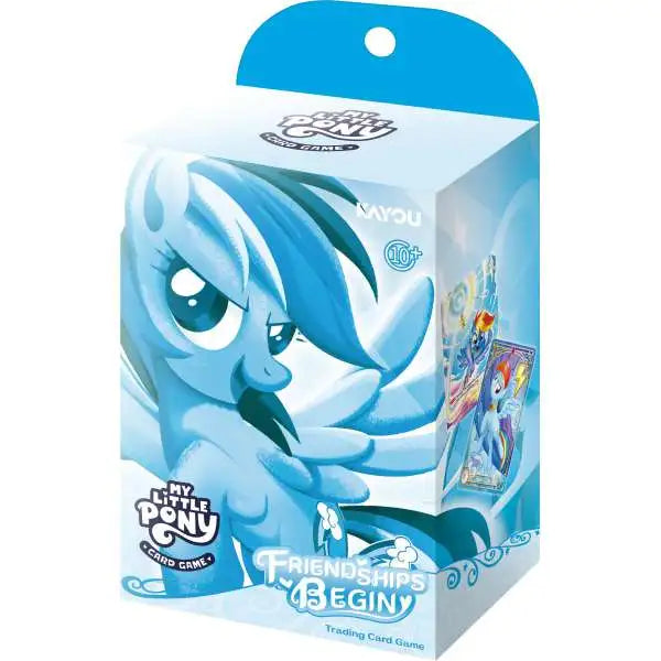 My Little Pony Trading Card Game: Friendships Begin Starter Deck - Rainbow Dash (PREORDER) - Blue and white My Little Pony Trading Card Game starter deck box featuring Rainbow Dash illustration and logo.