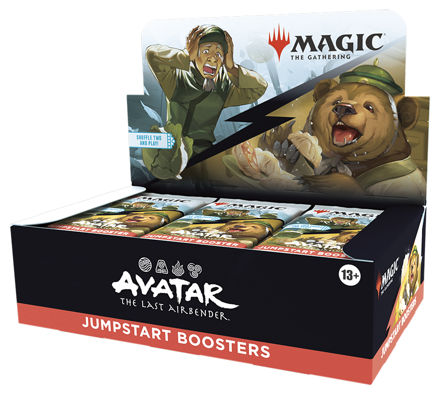 Magic: The Gathering - Avatar: The Last Airbender Jumpstart Booster Box - The Gathering Avatar: The Last Airbender Jumpstart boosters with vibrant character artwork on the packaging.