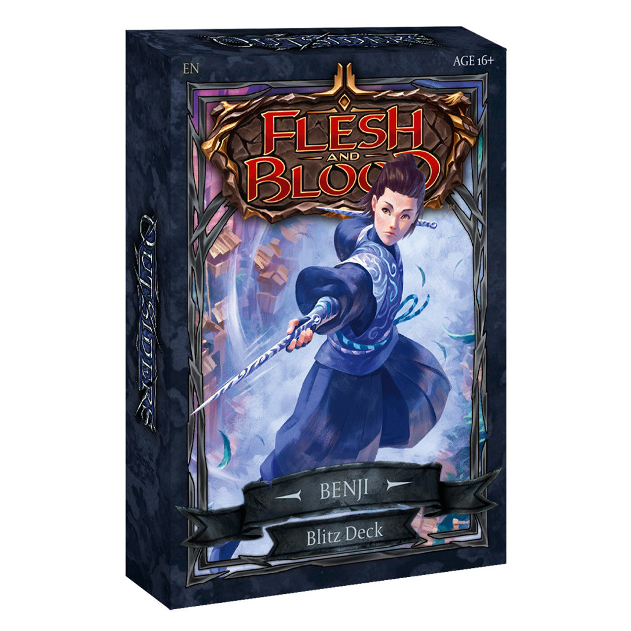Flesh and Blood - Outsiders - Blitz Deck - Benji - Flesh and Blood Outsiders Blitz Deck featuring Benji in action pose with magical energy.