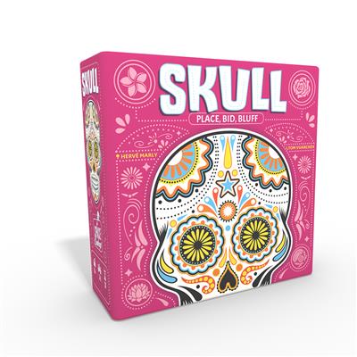 Skull - Pink Skull card game box featuring colorful Day of the Dead sugar skull illustration.