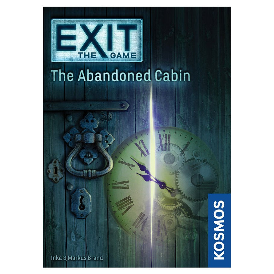 Exit: The Abandoned Cabin - Exit The Game The Abandoned Cabin board game box with glowing clock and rusty door knocker design.