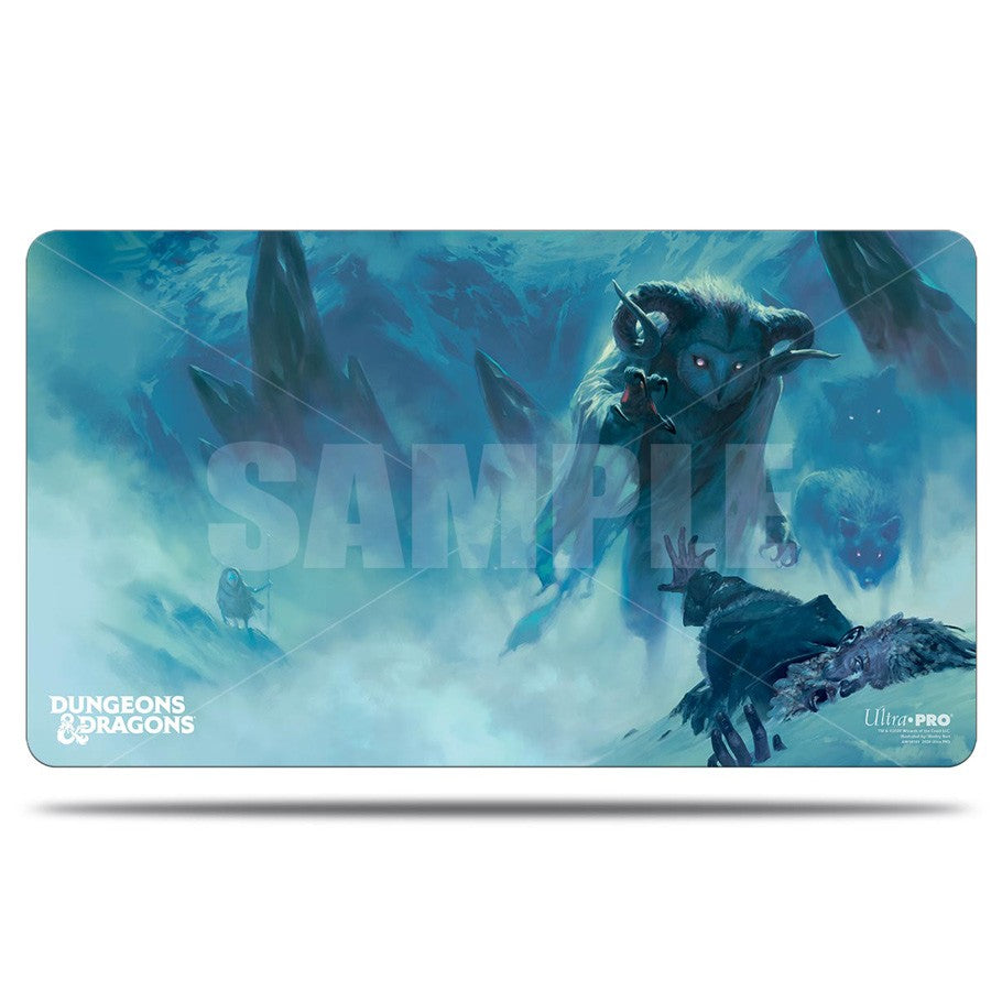 Playmat: Dungeons & Dragons: Icewind Dale Rime - Dungeons & Dragons Icewind Dale Rime playmat featuring a shadowy beast emerging from icy mist.