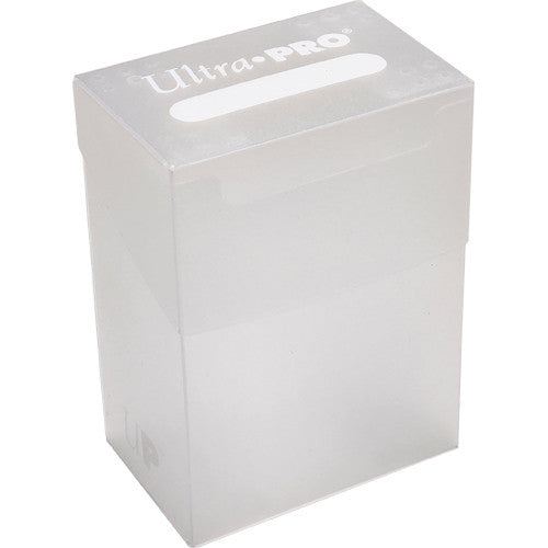Ultra Pro Poly Deck Box - Clear - Clear rectangular Ultra Pro poly deck box with frosted lid and recessed grip handle.
