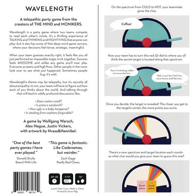 Wavelength - Wavelength party game box with colorful fan dial and cosmic-themed design details.