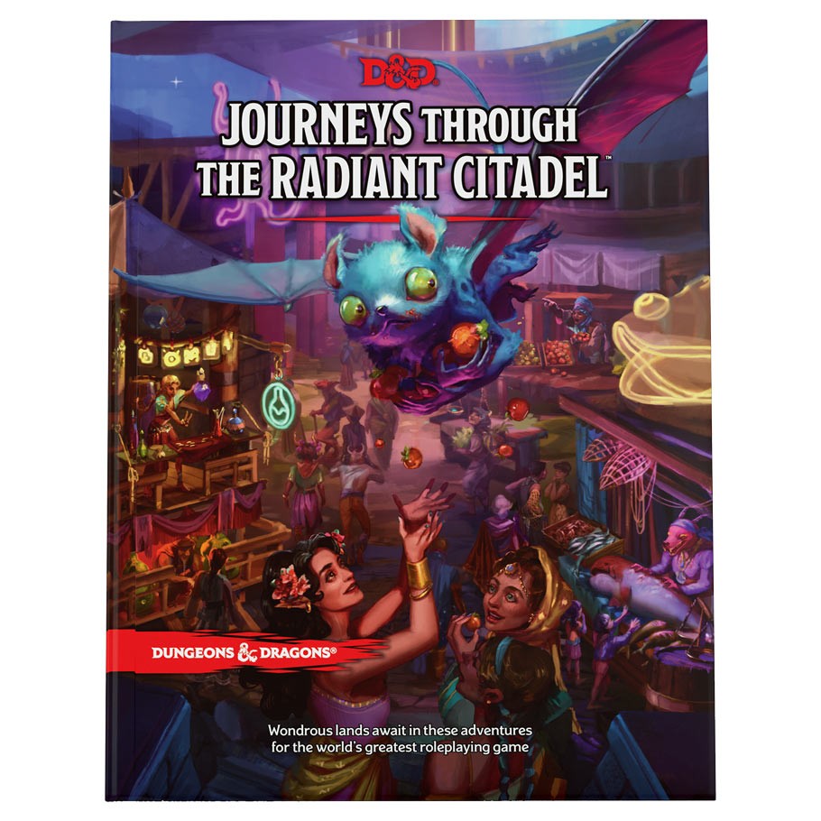 D&D 5E: Journeys Through Radiant Citadel - Dungeons & Dragons Journeys Through Radiant Citadel book cover with vibrant fantasy cityscape and magical creatures.