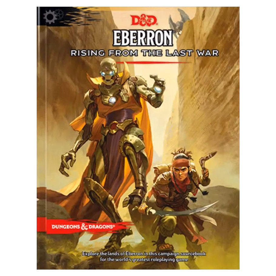 D&D 5E: Eberron Rising from the Last War - Eberron Rising from the Last War D&D rulebook with armored warforged and rogue characters on cover.