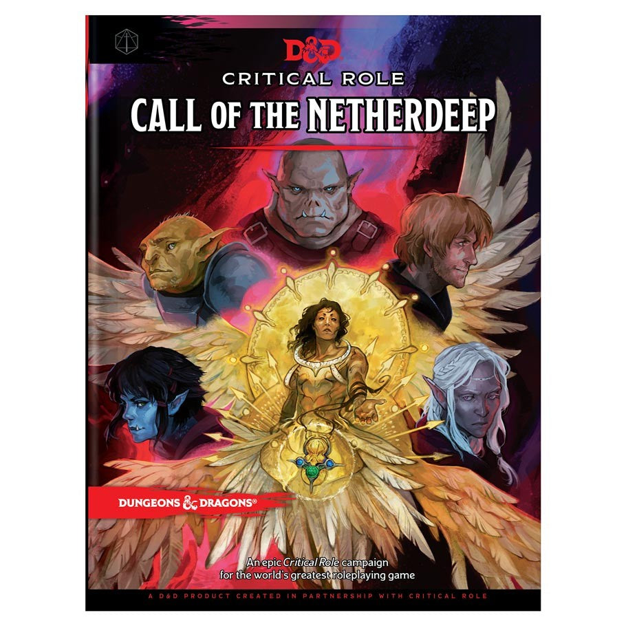 D&D 5E: CR: Call of the Netherdeep - D&D Critical Role Call of the Netherdeep book cover with six fantasy characters on dark mystical background.
