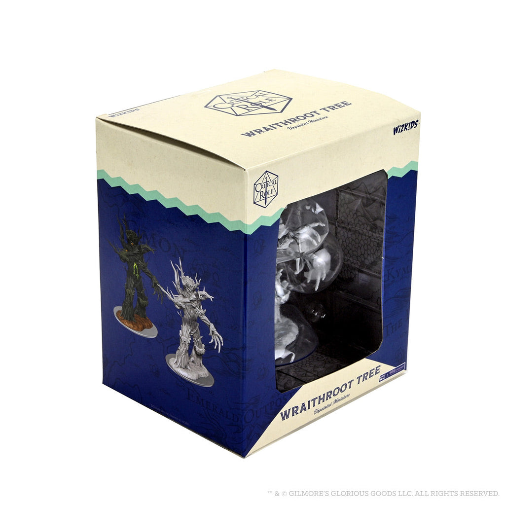 Critical Role Mini: Wraithroot Tree - Critical Role Mini Wraithroot Tree miniature in clear plastic packaging with blue and cream box design.