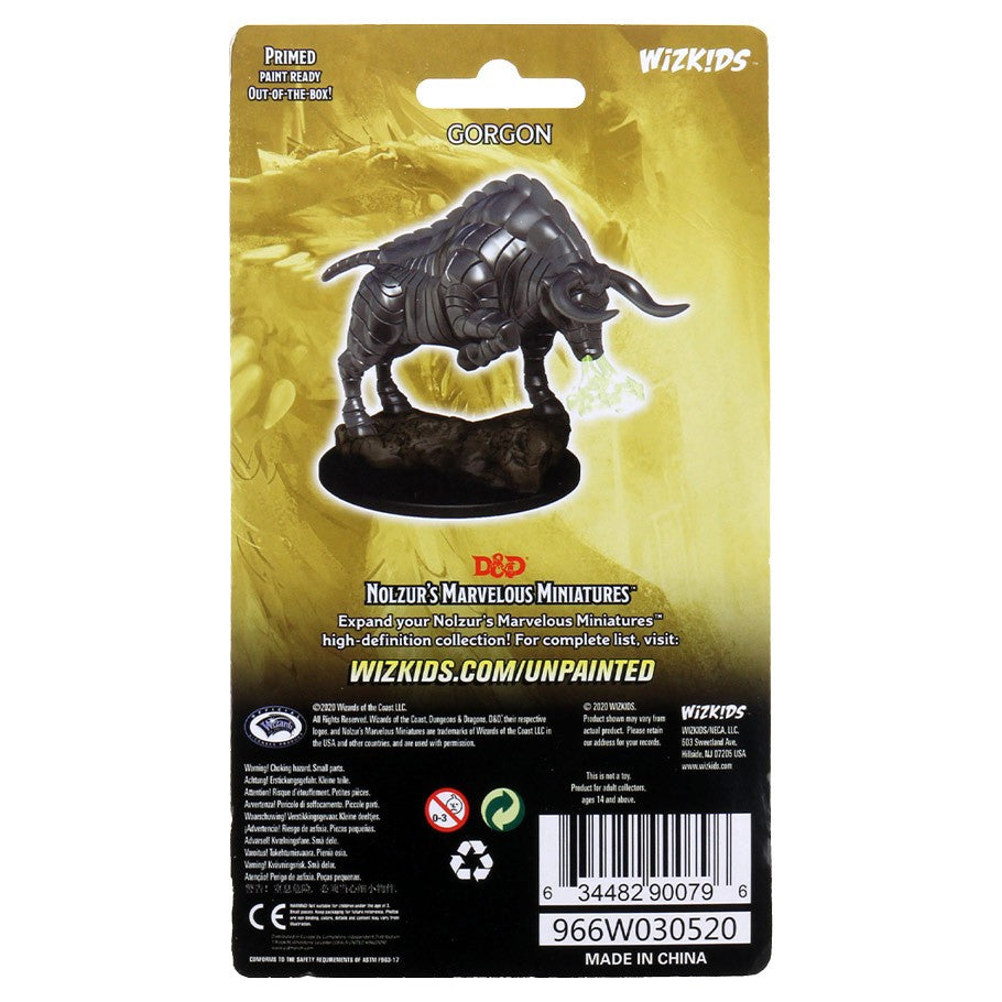 D&D: Nolzur's Marvelous Minis: Gorgon W12 - Unpainted detailed Gorgon miniature on round base from Nolzur's Marvelous Minis series.