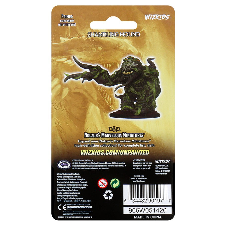 D&D: Nolzur's Marvelous Minis: Shambling Mound W12.5 - Unpainted Dungeons & Dragons Nolzur's Marvelous Minis Shambling Mound miniature in blister pack.