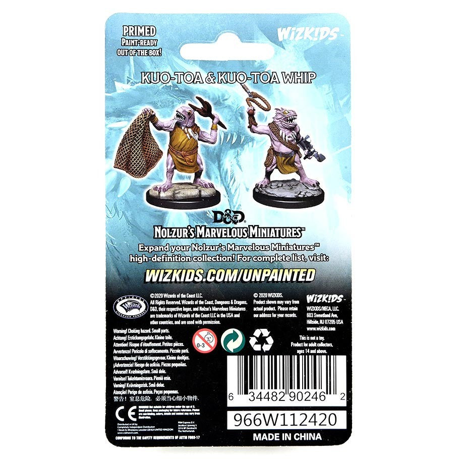 D&D: Nolzur's Marvelous Minis: Kuo-Toa & Kuo-Toa Whip W14 - Kuo-Toa & Kuo-Toa Whip with product info and barcode.