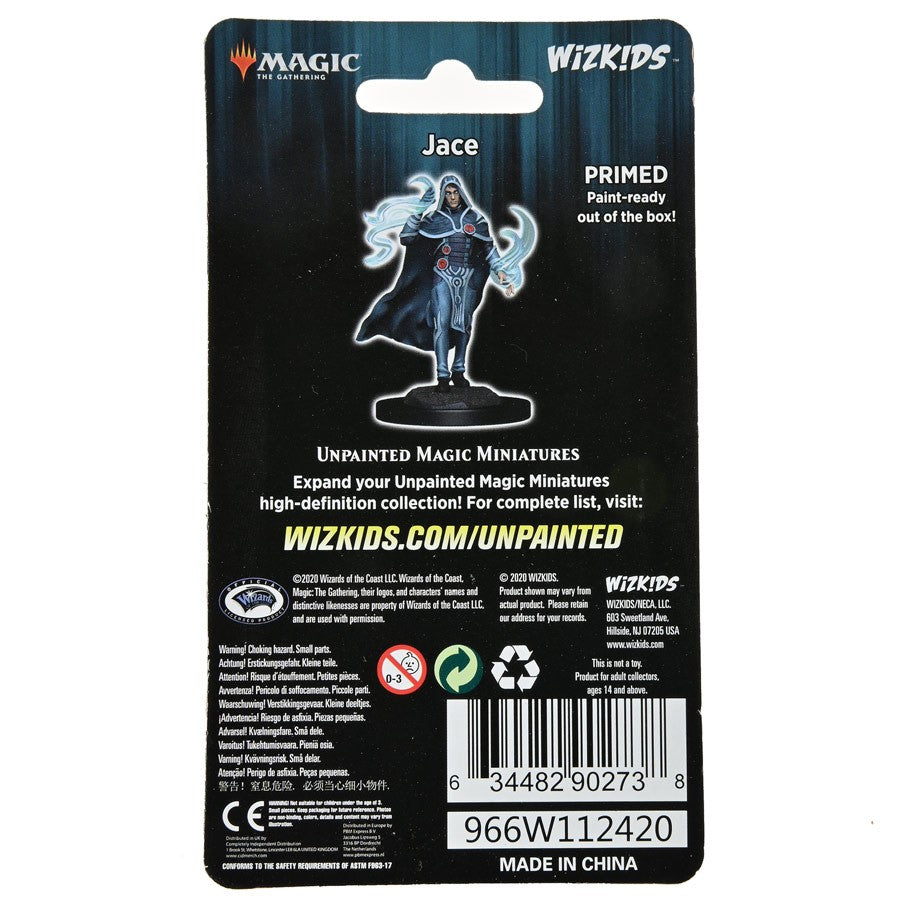 Magic The Gathering: Jace - Magic The Gathering Jace primed unpainted miniature packaging with product details and branding.