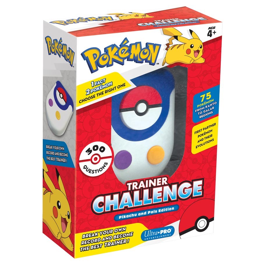 PKM Trainer Challenge - Pokemon Trainer Challenge electronic handheld game with red, white, and blue design and Pokeball graphic.