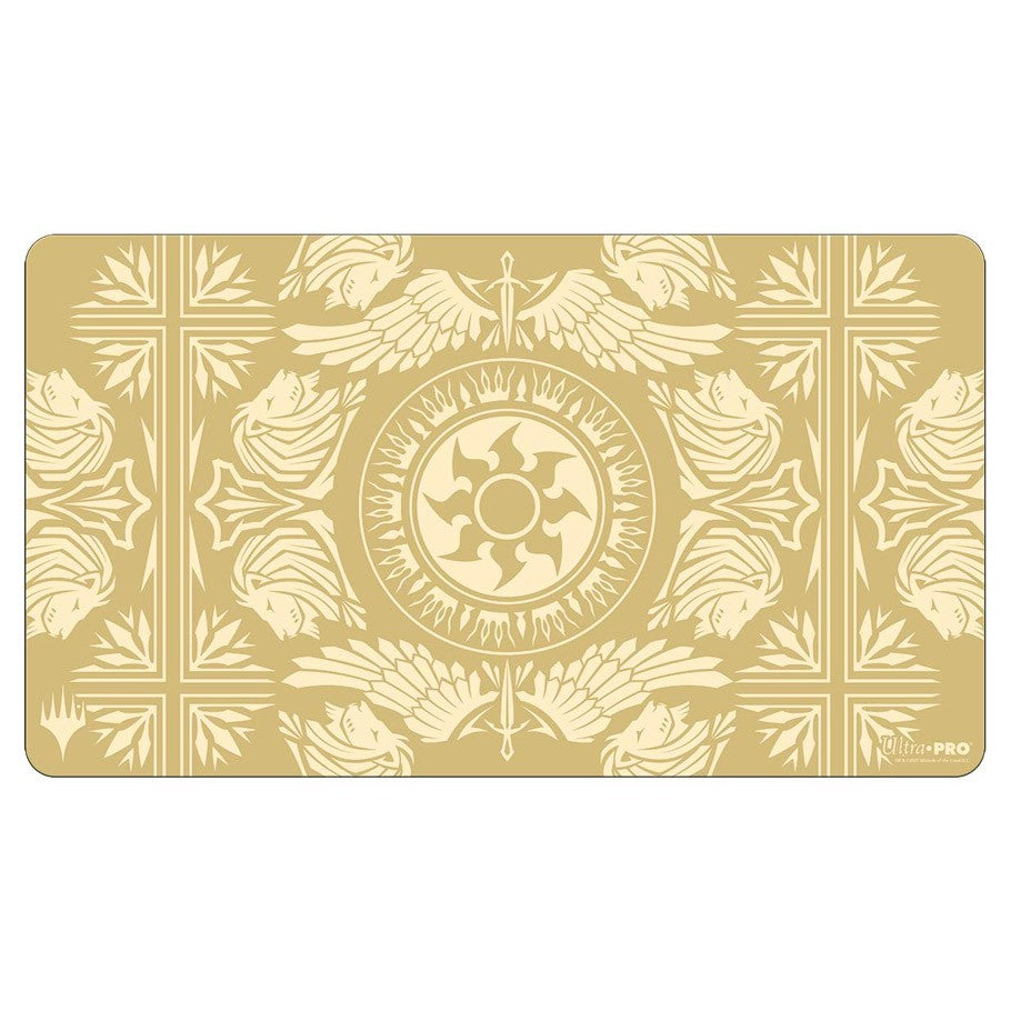 Playmat: MtG: Mana 7 Plains - The Gathering playmat featuring white Mana and Plains symbols in a symmetrical pattern.