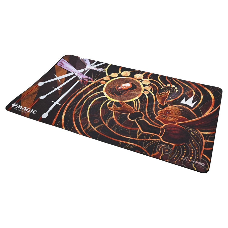 Playmat: MtG: Mystical Claim Firstborn - The Gathering playmat featuring intricate mystical symbols and a glowing orb design.