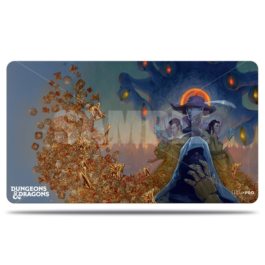 Playmat: Dungeons & Dragons: Waterdeep Dragon Heist - Dungeons & Dragons Waterdeep Dragon Heist playmat with blue dragon and golden coins design.