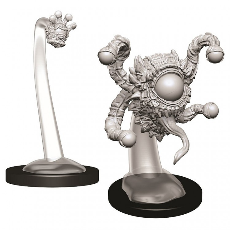 D&D: Nolzur's Marvelous Minis: Spectator & Gazers W9 - Unpainted resin D&D miniature featuring a floating eye creature with multiple stalks and a large central eye on a black.