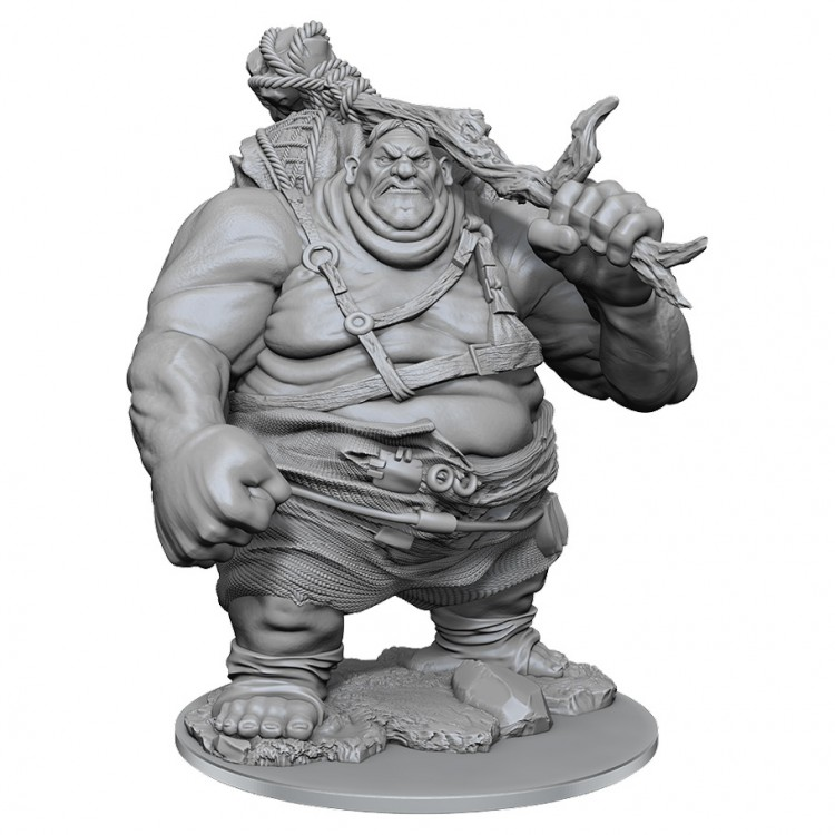 Dungeons & Dragons: Nolzur's Marvelous Minis: Hill Giant W17 - Unpainted Dungeons & Dragons Hill Giant miniature with club and detailed clothing on round base.