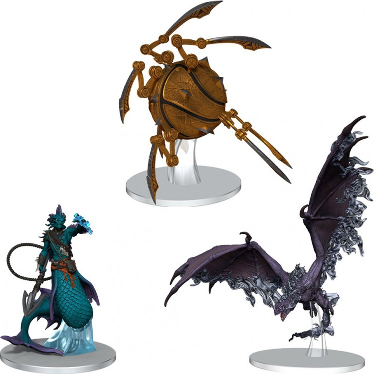 Critical Role Mini: PrePainted RPG: Box Set 2 - Set of three prepainted fantasy RPG miniatures featuring a mechanical insectoid, a blue armored aquatic warrior, and a dark.