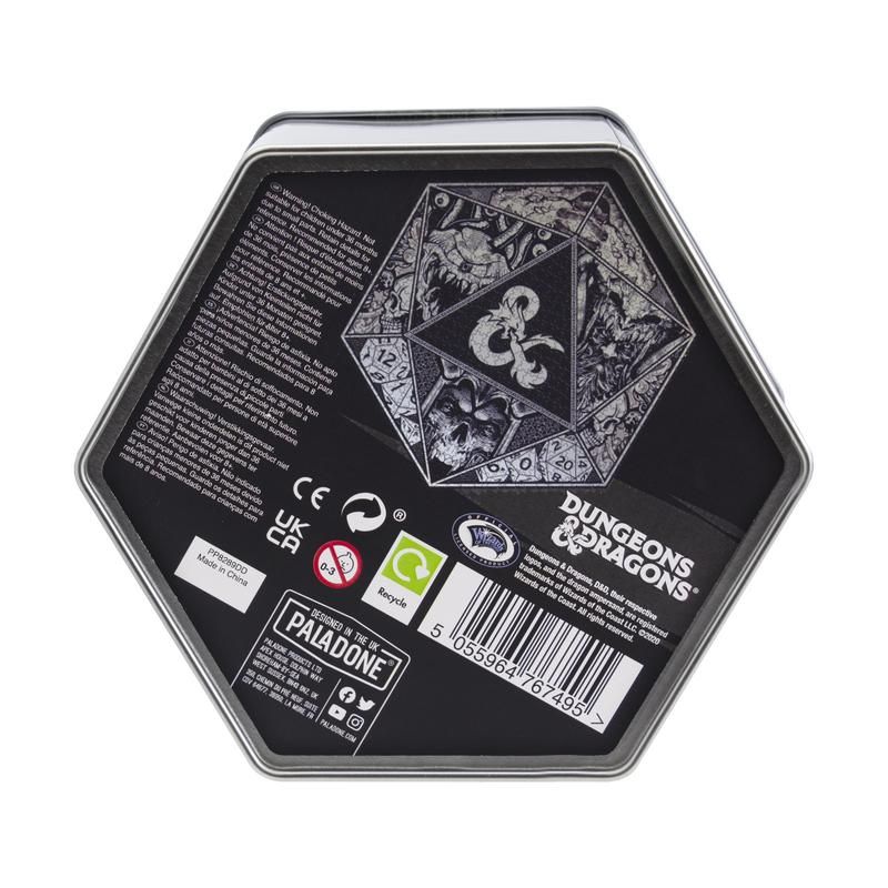 Dungeons and Dragons 750pc Jigsaw Puzzle - Hexagonal black puzzle box with Dungeons and Dragons logo and detailed fantasy artwork on the front.