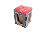 Cup-O-Dice Games™ - Brown (PREORDER) - Brown dice with rounded edges inside a red and gray cardboard box featuring clear plastic windows and white text branding.