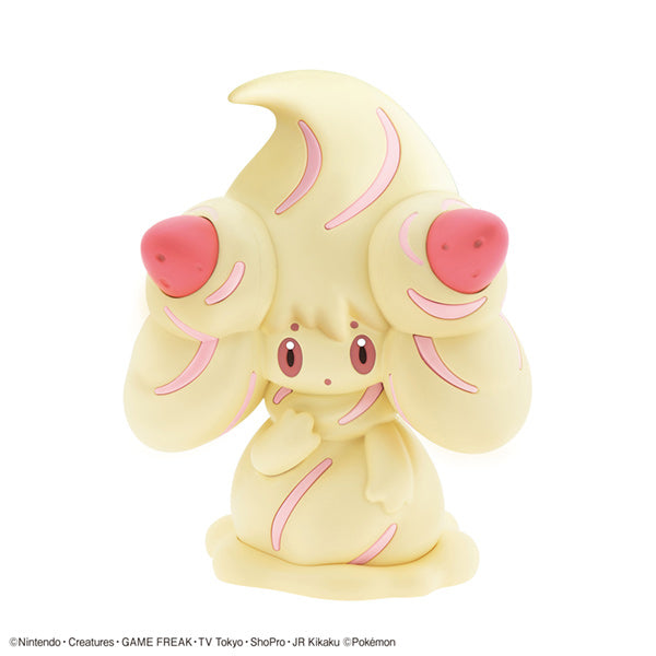 Pokémon Model Kit Quick!! - Alcremie (PREORDER) - Cream-colored Alcremie model kit with large swirled hair, pink accents, and a small smiling face.
