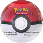 Pokemon 2024 Poke Ball Tin - Original Pokeball - Round metal tin shaped and colored like a classic red and white Pokeball with black band and button detail, featuring.
