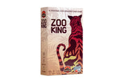 Zoo King - Beige box with a red tiger tail and stripes, labeled Zoo King strategy board game packaging.