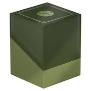 Ultimate Guard Boulder 100+: Shogun's Journey Part 3 - Suirei - Two-tone green rectangular deck box with a floral emblem on the top and a smooth matte finish.
