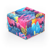 Ultimate Guard: Sidewinder 100+ Standard Coral Places- Coral Garden - Square storage box with vibrant coral reef print in coral pink, blue, yellow, and purple shades.