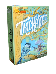Trickadee - Trickadee card game box featuring a blue bird perched on a tree branch with a bird feeder, colorful illustrated design.