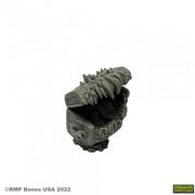 Mockingbeast - Dark gray miniature fantasy creature with spiked ridges and open mouth showing detailed teeth.
