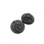 Insect Swarm - Round black resin bases textured with a dense swarm of sculpted insects and spiders.