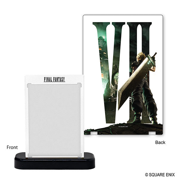 One-Touch Edge: Final Fantasy - Cloud (PREORDER) - Clear acrylic stand with "Final Fantasy" text on front and detailed Cloud figure with large sword against green Roman.