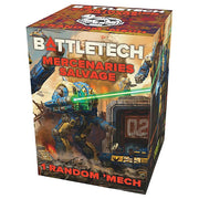 BattleTech: Salvage Blind Box - Mercenaries (PREORDER) - Boxed BattleTech Mercenaries Salvage blind box featuring a detailed mech illustration with green laser beams.