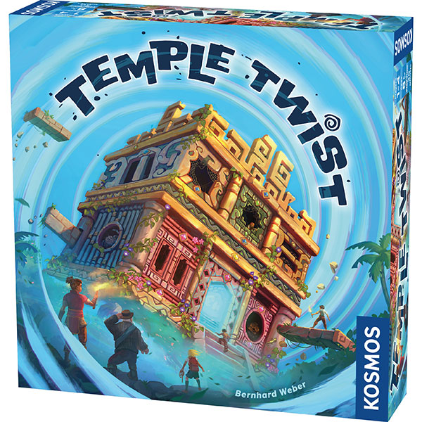 Temple Twist (PREORDER) - Colorful board game box featuring an ancient temple with twisting architecture and adventurer figures around it.