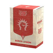 Dragon Shield Dual Sleeves 100ct Box - MTG Guildpact Series - Boros Legion (PREORDER) - Red and white box of Dragon Shield Dual Sleeves with Boros Legion fist emblem, 100 count card sleeves.