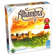 Alhambra: Family & Friends (PREORDER) - Alhambra board game box featuring a golden-yellow illustration of the Alhambra palace with green trees and a sunset sky.