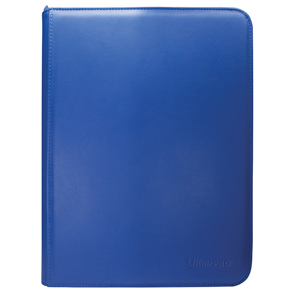 Ultra Pro 9-Pocket Zippered Binder: Vivid - Blue (PREORDER) - Bright blue zippered binder with smooth, durable cover and rounded corners.