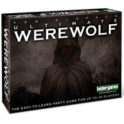 Ultimate Werewolf Revised (PREORDER) - Black game box featuring a cloaked figure with a shadowy werewolf background and bold white "Ultimate Werewolf" text.