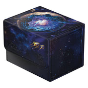 Ultimate Guard Sidewinder 100+ Xenoskin: Magic the Gathering: Edge of Eternities - Gemstone Caverns - Rectangular dark blue Magic the Gathering deck box with cosmic galaxy and gemstone cavern artwork, gold logo, and textured.