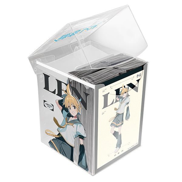 Ultra Pro Deck Protectors in Clear Box: Hatsune Miku Retro Soundscapes - Len (PREORDER) - Clear plastic deck box with anime character Len from Hatsune Miku Retro Soundscapes on front and side panels.