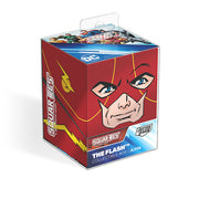 Squaroes: 100+ Deckbox - DC- Justice league- Wave I- The Flash - Rectangular deck box with The Flash's face in red mask, yellow lightning bolt accents, and blue base with DC logo and.