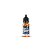 Vallejo True Metallic Metal Light: Forged Red (18ml) - 18ml Vallejo True Metallic Metal Light paint bottle in shiny forged red with black cap and detailed label.