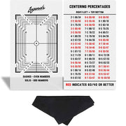 Legends Card Grading Tool - White rectangular Legends Card Grading Tool with precise black dashed and solid lines, measurement markings, and a red and.