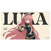 Ultra Pro Playmat: Hatsune Miku Retro Soundscapes - Luka (PREORDER) - Rectangular playmat featuring an anime character with long pink hair wearing a black and gold outfit, large "LUKA" text in.